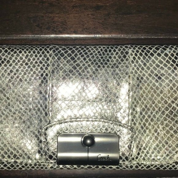 COACH Kristin Exotic Leather Gold Wallet Purse - Picture 1 of 4